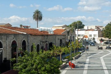 Limassol, Cyprus, December 16th, 2020: View of the Old Port square