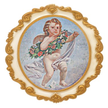 Melek ile altın çerçeve