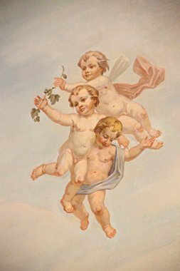 Картина, постер, плакат, фотообои "три ангела фрески", артикул 55653805