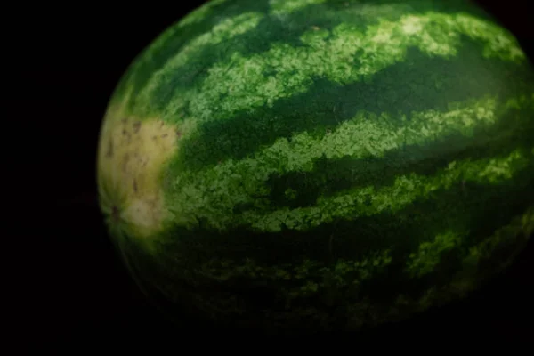 Ripe Watermelon Black Background — Stock Photo, Image