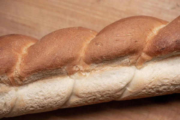 Loaf Ψωμί Ξύλινο Φόντο — Φωτογραφία Αρχείου