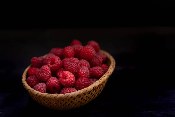 Ripe Raspberries Wooden Background — Stock Photo, Image