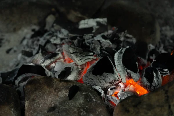 Carbón Caliente Fuego Quemado —  Fotos de Stock