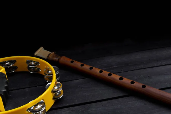 Музыкальный Инструмент Дудук Деревянном Фоне — стоковое фото