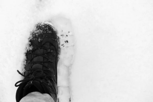 Zimowe Buty Śniegu — Zdjęcie stockowe