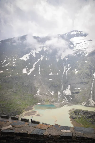 Vista Incrível Áustria Para Glossglockner Neve Julho — Fotografia de Stock