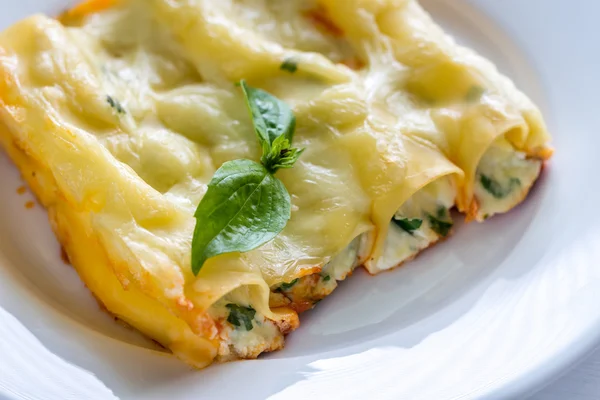 Canelloni gevuld met ricotta — Stockfoto