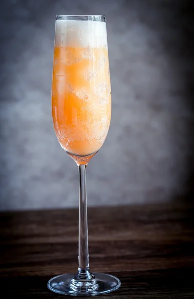 Glass of bellini cocktail — Stock Photo, Image