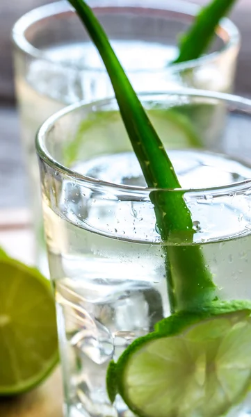 Cocktails aus Aloe Vera und Kokossaft — Stockfoto