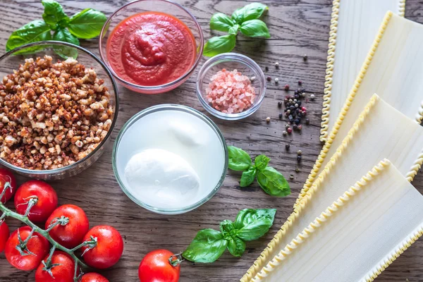 Ingredientes para la lasaña — Foto de Stock