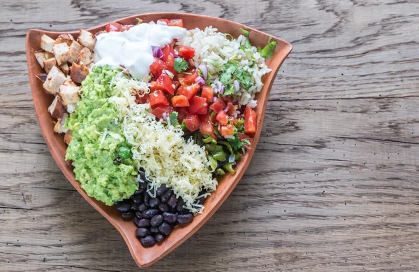 Chicken burrito bowl — Stock Photo, Image