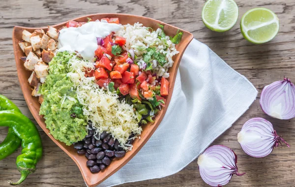 Chicken burrito bowl — Stock Photo, Image