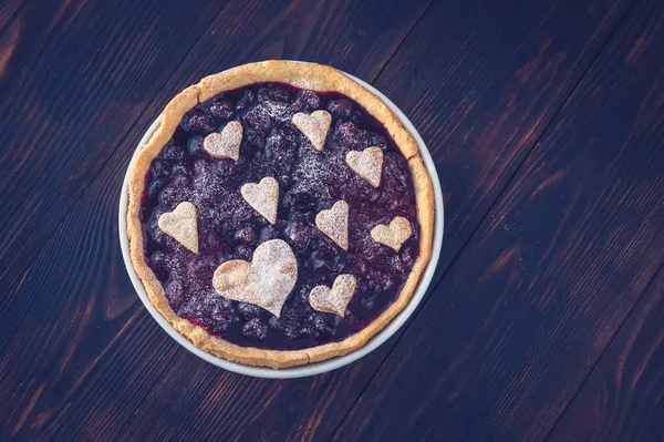 Valentinstag Kirschtorte Flach Gelegt — Stockfoto