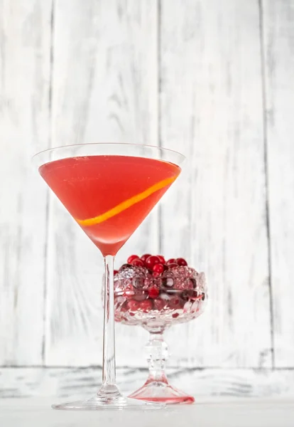 Glas Kosmopolitische Cocktail Met Verse Cranberry — Stockfoto