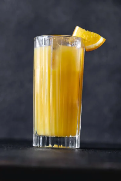 Screwdriver Cocktail Orange Juice Vodka Black Background — Stock Photo, Image