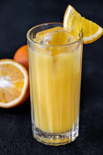 Screwdriver Cocktail Orange Juice Vodka Black Background — Stock Photo, Image