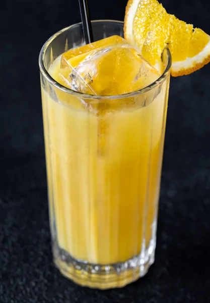 Screwdriver Cocktail Orange Juice Vodka Black Background — Stock Photo, Image