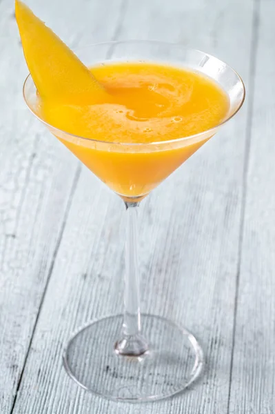 Cocktail Mangue Abricot Garni Une Tranche Mangue Fraîche — Photo