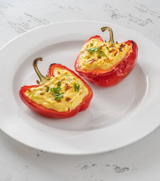 Bell Pepper Stuffed Ricotta Mozzarella Cheese — Stock Photo, Image