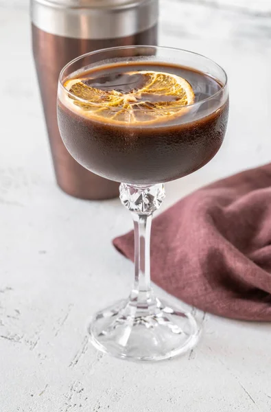 Bir Bardak Portakallı Çikolata Espresso Martini Kokteyli — Stok fotoğraf