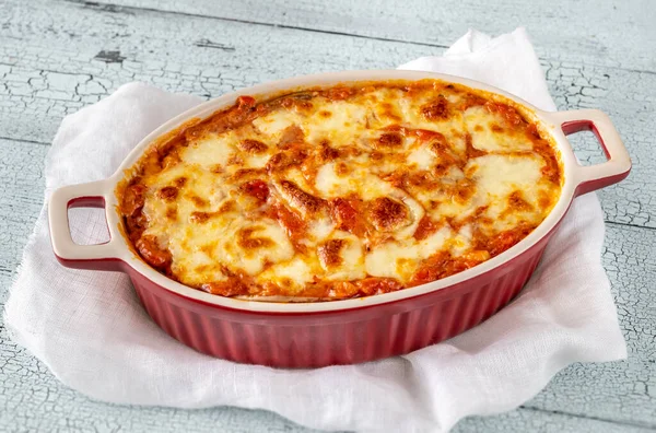 Parmigiana Melanzane Cotte Nella Teglia — Foto Stock