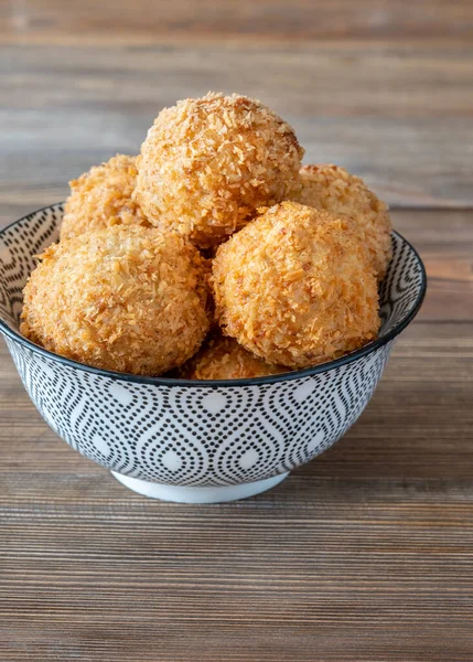 Bowl Breaded Deep Fried Croquettes — Stock Photo, Image