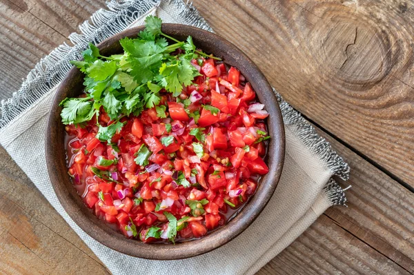 Bowl Salsa Famous Mexican Sauce — Stock Photo, Image