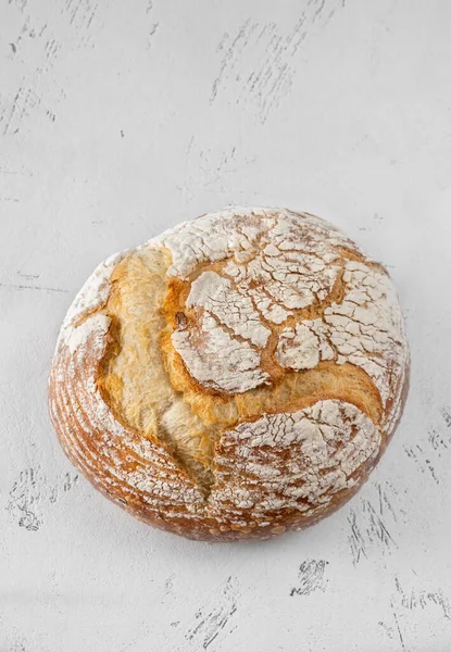 Loaf Fresh Sourdough Bread White Background — Stock Photo, Image