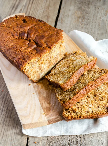 Pane di pane alla banana con confiture di mele — Foto Stock