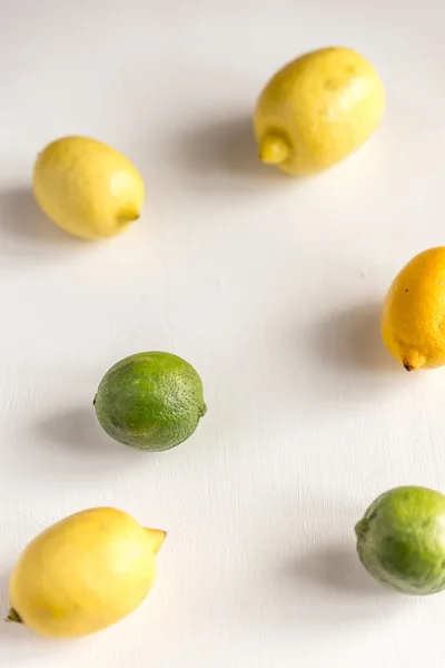 Lemons Limes White Background — Stock Photo, Image