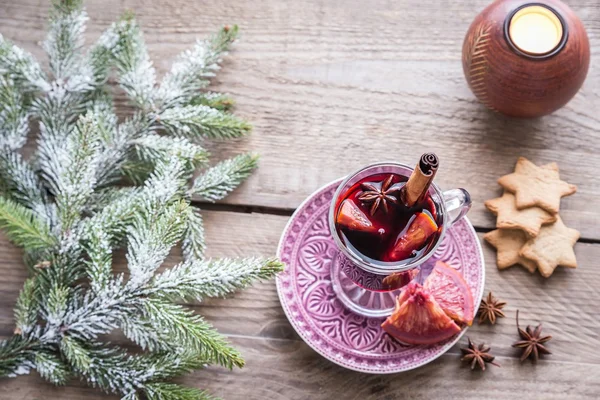 Mulled wine on Christmas eve — Stock Photo, Image