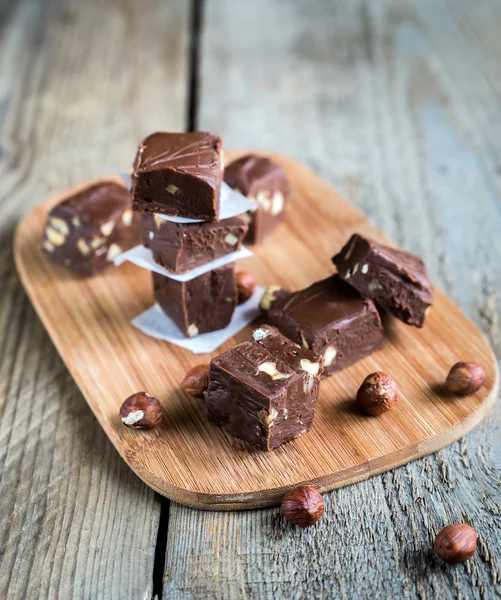 Fudge with hazelnuts — Stock Photo, Image