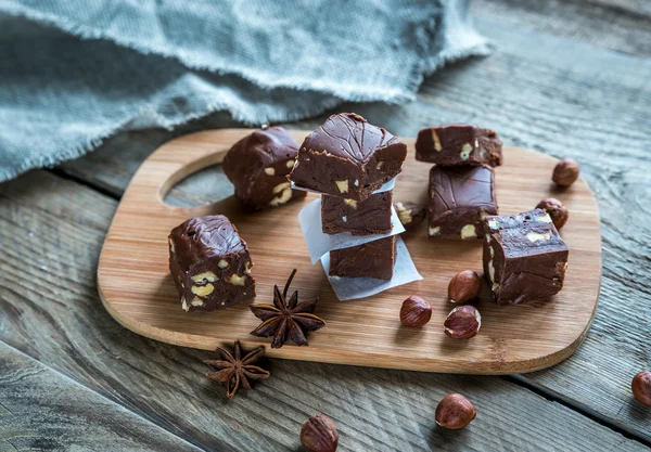 Fudge with hazelnuts — Stock Photo, Image