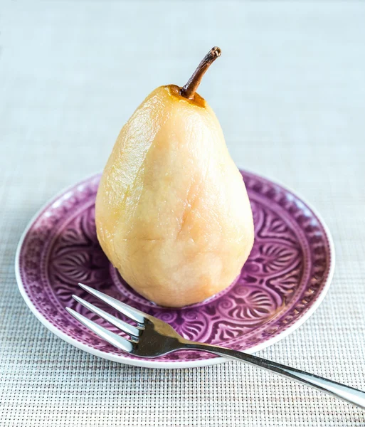 Poached pear in white wine — Stock Photo, Image