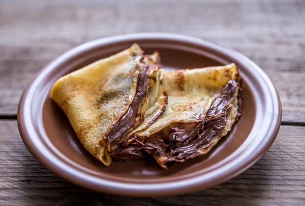 Crepes con crema de chocolate —  Fotos de Stock