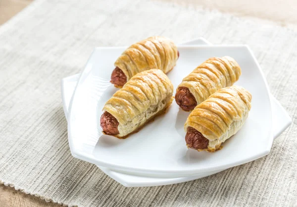 Rotoli di salsiccia — Foto Stock