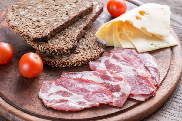 Sandwiches mit Schinken und Käse — Stockfoto