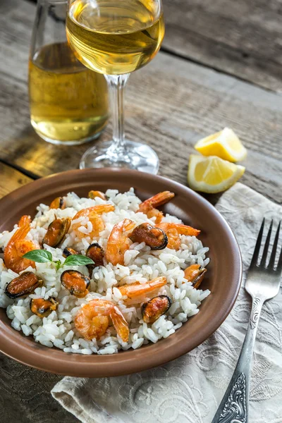 Carnaroli rice with seafood — Stock Photo, Image