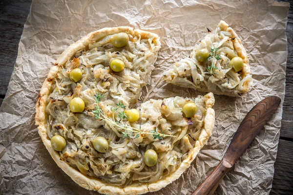 Torta de cebola aberta francesa — Fotografia de Stock