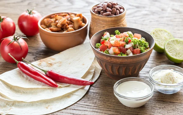 Ingredients for burrito — Stock Photo, Image