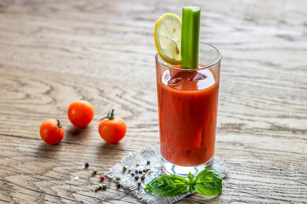 Bloody Mary cocktail on the wooden background — Stock Photo, Image