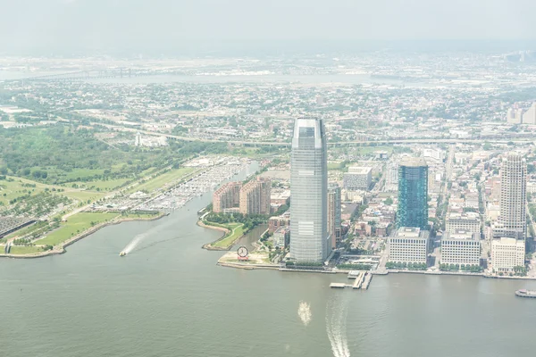 Luchtfoto op Jersey City in New York — Stockfoto