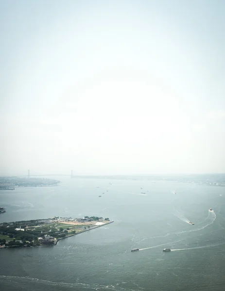 Luftaufnahme der oberen Bucht in New York — Stockfoto