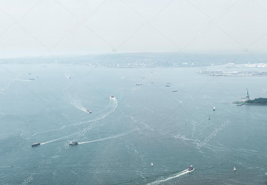 Aerial view on Upper Bay in New York