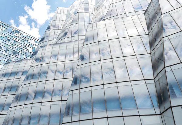 View of IAC Building facade in New York