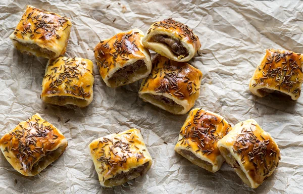 Homemade sausage rolls — Stock Photo, Image