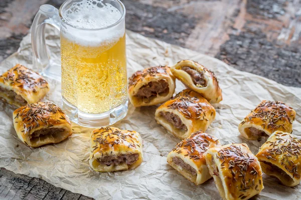 Homemade sausage rolls — Stock Photo, Image