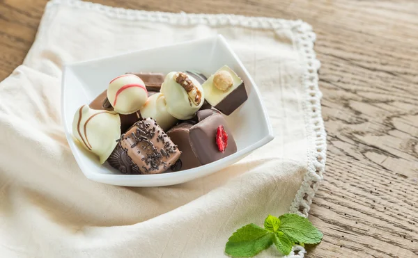 Doces de chocolate suíços — Fotografia de Stock