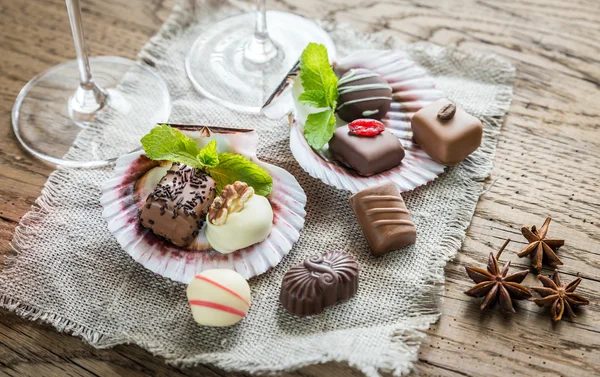 Doces de chocolate de luxo — Fotografia de Stock