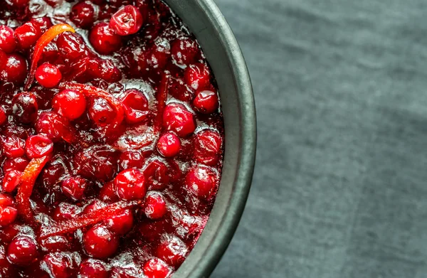 Kom Met Zelfgemaakte Cranberry Saus — Stockfoto
